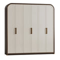 Kleiderschrank 270 x 60 x 220 cm Holzwerkstoff Weiß Dunkelbraun - sechstürig im klassischen Stil