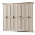 Kleiderschrank 400 x 60 x 240 cm Holzwerkstoff Cremeweiß klassischer Stil mit 8 Türen