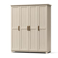 Kleiderschrank 180 x 60 x 200 cm in Beige Holzwerkstoff mit 4 Türen im Landhausstil