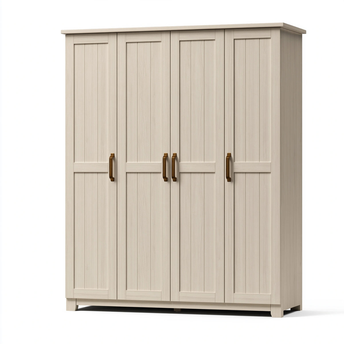 Kleiderschrank 180 x 60 x 200 cm in Beige Holzwerkstoff mit 4 Türen im Landhausstil