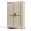 Kleiderschrank 100 x 55 x 190 cm Holzwerkstoff Creme Landhausstil mit 2 Türen