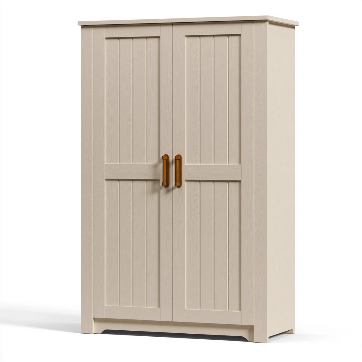 Kleiderschrank 100 x 55 x 190 cm Holzwerkstoff Creme Landhausstil mit 2 Türen
