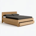 Bettgestell 160 x 200 cm Holz Natur mit Schublade und Lamellenkopfteil