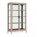 Vitrine 100 x 45 x 180 cm aus Holz und Glas Beige - klassischer zweitüriger Stauraum