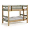 Etagenbett 90 x 200 cm Holz Natur Grün mit Leiter